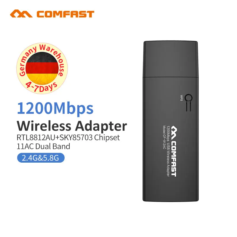 ПК Wifi адаптер USB 3 0 Lan Dongle антенны 802.11ac 1200 Мбит Gigabit Dual Band Wlan Wi fi приемник сетевая