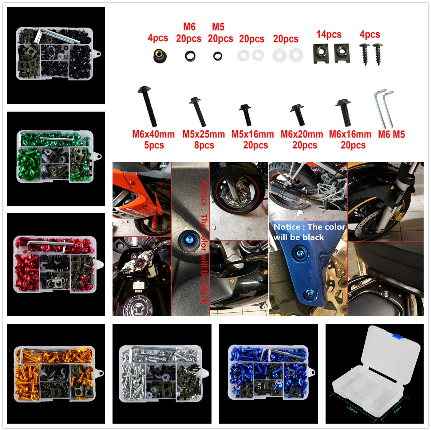 Полный Обтекатель шурупы комплект подходит для Suzuki RGV250 VJ21 VJ22 VJ23 1988-1999