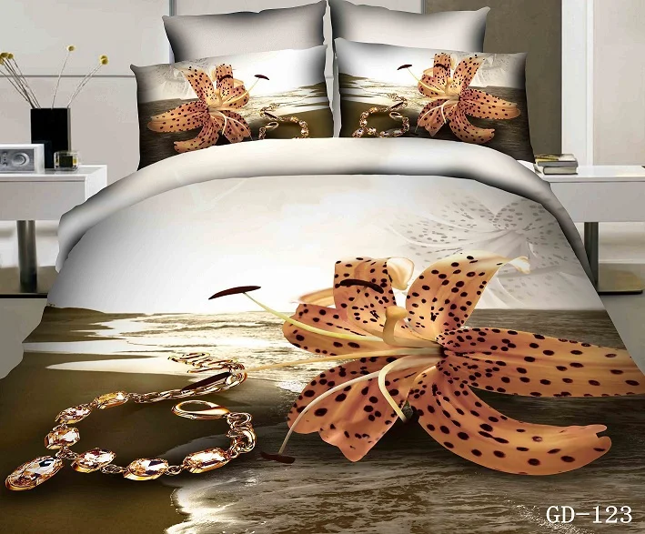 3D floral Praia Califórnia rei conjuntos de cama colcha capa de edredão equipado folhas de desenhista de cama quarto linho algodão queen size 7 pcs