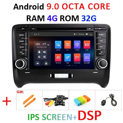 DSP ips 4G 64G Android 9,0 2 DIN автомобильный DVD gps для Audi TT MK2 8J 2006 2007 2008 2009 2010 2011 2012 мультимедийный плеер радио - Цвет: 9.0 4G 32G IPS DSP