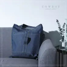 Raged Sheep Soft Denim Bag Large Capacity Women Shopping Bag Fashion Solid Recyclable Bag Simple Design Healthy Tote Hand Bag Raged Sheep Soft Denim Bag Large Capacity Women Shopping Bag Fashion Solid Recyclable Bag Simple Design Healthy Tote Hand Bag