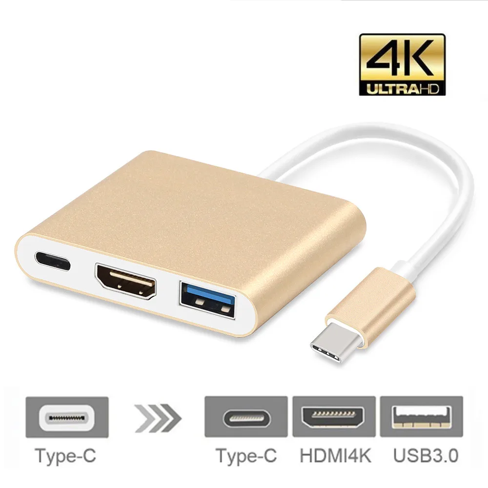 Многопортовый USB 3,1 type C к HDMI USB 3,0 концентратор USB-C Кабель-адаптер для Macbook Аксессуары для смартфонов