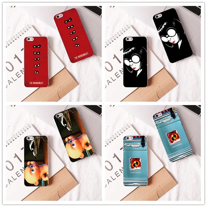 

The Incredibles 3 Jack Jack Edna Hard and transparent phone case for iphone 6 7 8 plus X10 5 5C 4 cover cases