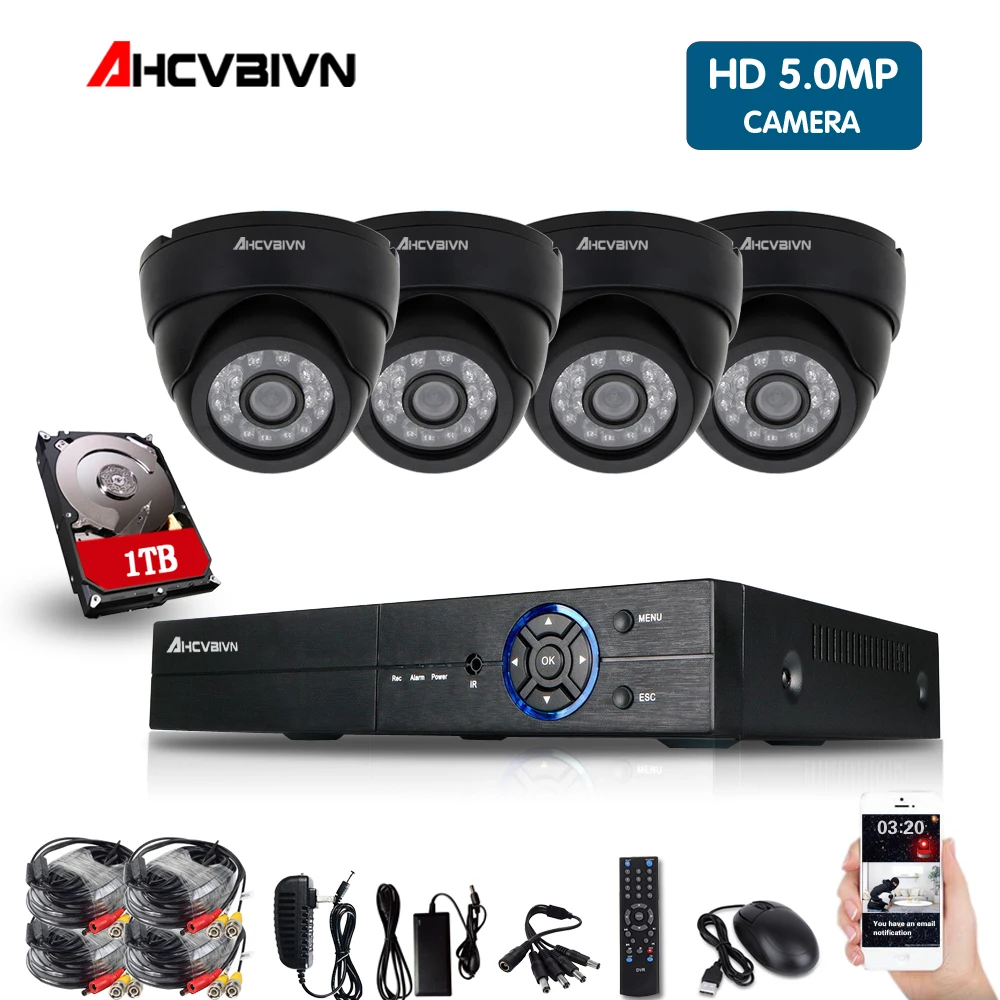 

5mp HD CCTV System 4CH 8CH AHD DVR 4PCS 5.0mp 2560*1920 Security Camera indoor Video Surveillance System Easy Remote View