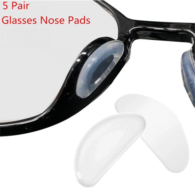 

2020 Hot 5 Pairs Anti Slip Silicone Nose Pads For Eyeglasses Sunglass Glass Spectacles Adhesive Nosepads Eyewear Accessories