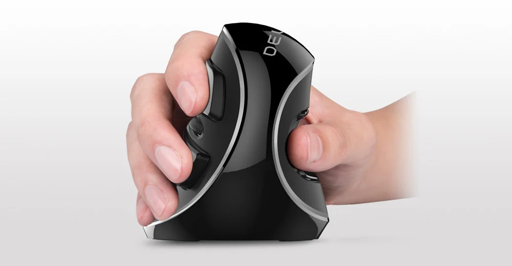 Delux-mouse ergonômico sem fio, com 6 botões,