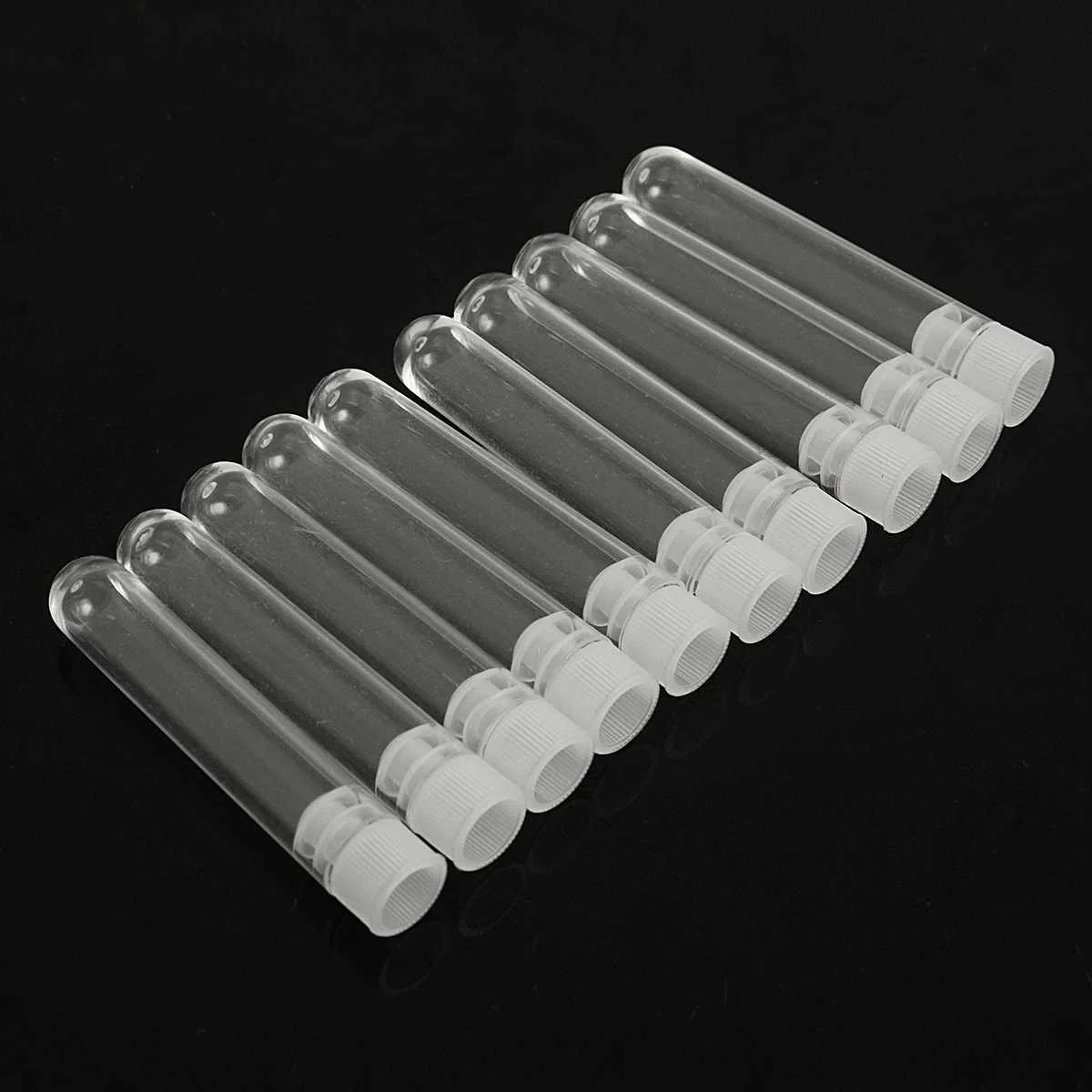 

100pcs/pack Transparent Laboratory Clear Plastic Test Tube Vials+Push Caps School Lab Supplies 13x75mm Wedding Favours