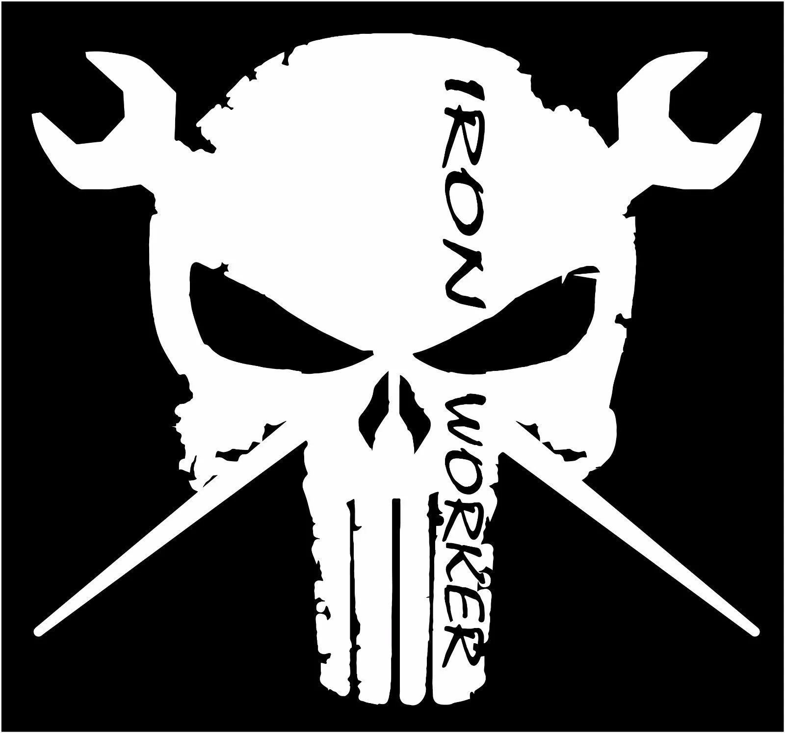 (2Pcs) Punisher Ironworker Steelworker Construction Window vinyl