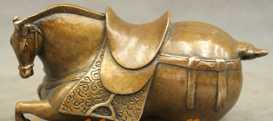 

R0720 Details about Folk Culture Chines Bronze Copper Wealth Year Zodiac Horse Art Statue Sculpture