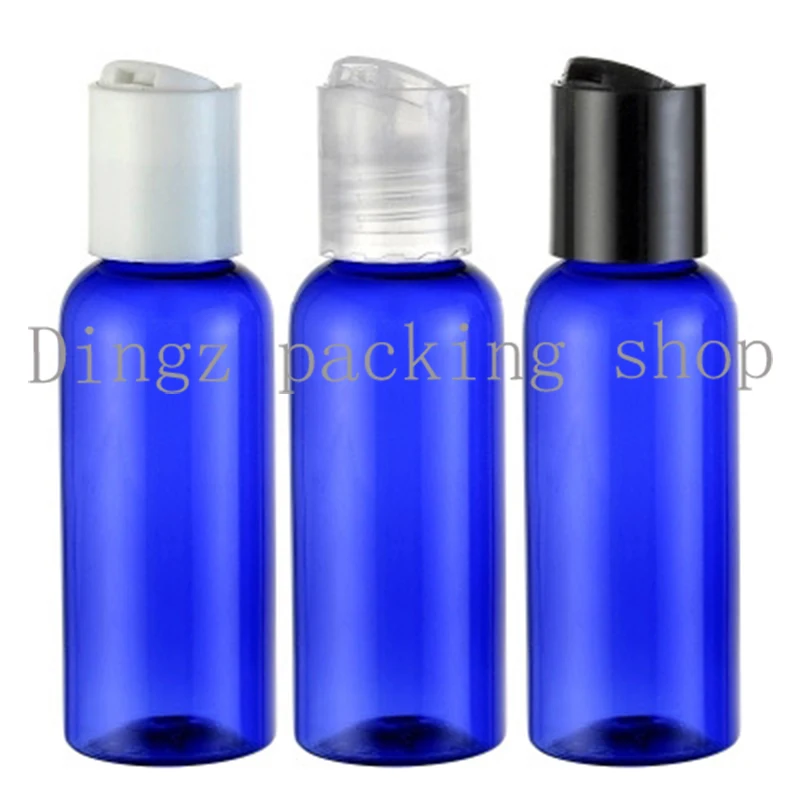 50ml blue round empty plastic bottles , shower gel PET containers for