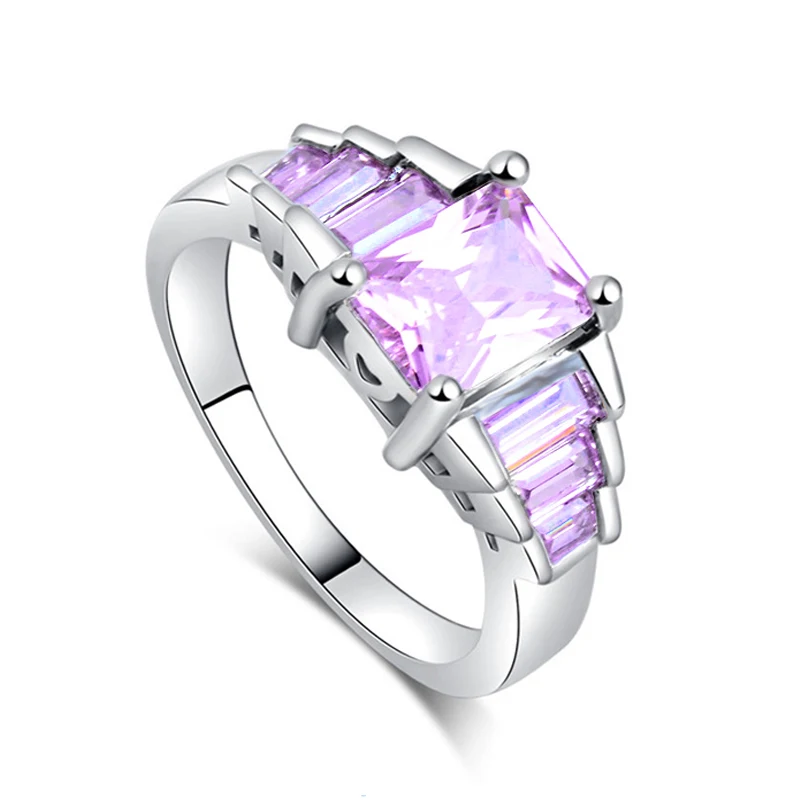 H:HYDE New jewelry 4 Colors CZ Cubic Zirconia Stone Charming silver wedding ring for women size 7-9 anillos mujer
