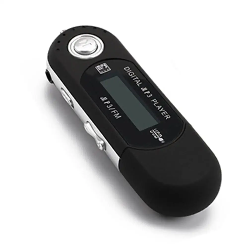 Портативный мини USB флэш MP3-плеер ЖК-экран поддержка вспышки 32 Гб TF слот для карт цифровой MP3 музыкальный плеер FM радио+ наушники - Цвет: Черный