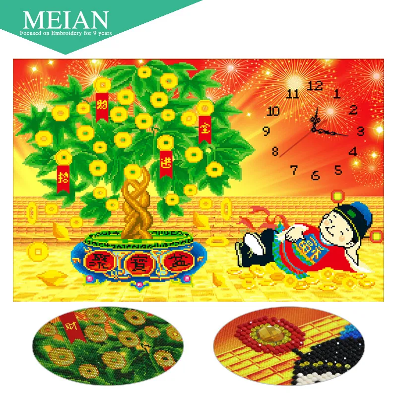 

Meian,Special Shaped,Diamond Embroidery,Rich,Time,Money,5D,Diamond Painting,Cross Stitch,3D,Diamond Mosaic,Decoration,Christmas
