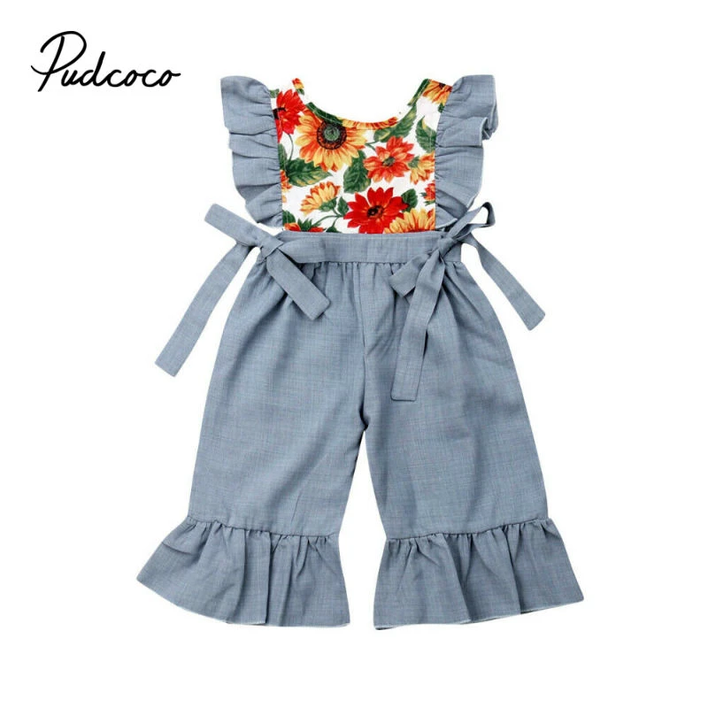 baby girl sunflower overalls