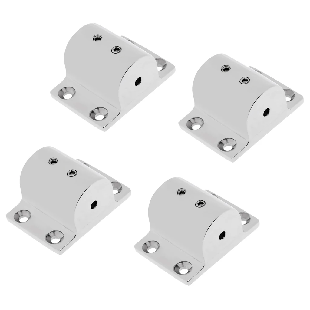 

4 Pieces Heavy Duty Mirror Polished 316 Stainless Steel Boat Hand Rail Fitting 1'' Rectangular Base