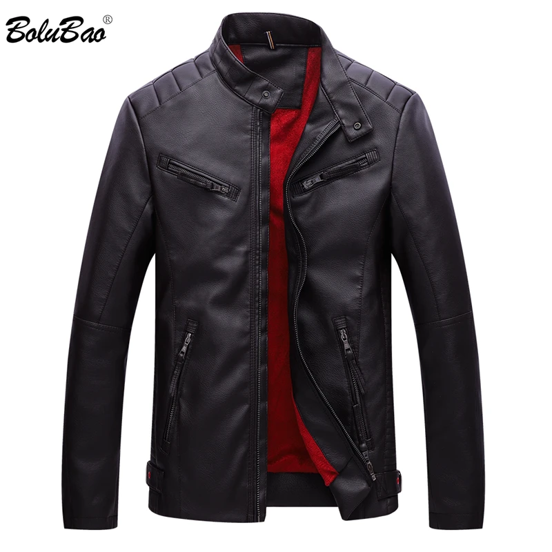 

BOLUBAO Men Faux Leather Jackets Coat Autumn Winter Male Fashion Solid Color PU Coats Men's High Quality Casual Leather Jackets