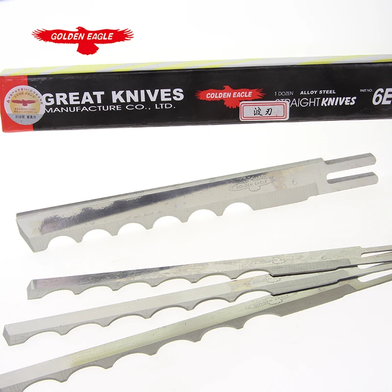 

Golden Eagle brand special alloy steel straight knife wave knife Used for Cutting Machine 6EW Wavy knife