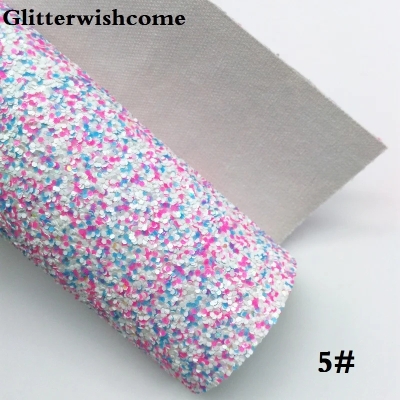 Винил Glitterwishcome размера A4 21 х29 см для бантов крупная блестящая кожаная ткань винил