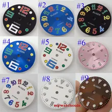 28,5 мм bliger синий черный белый циферблат подходит для eta 2836 2813 miyota 8215 механизм