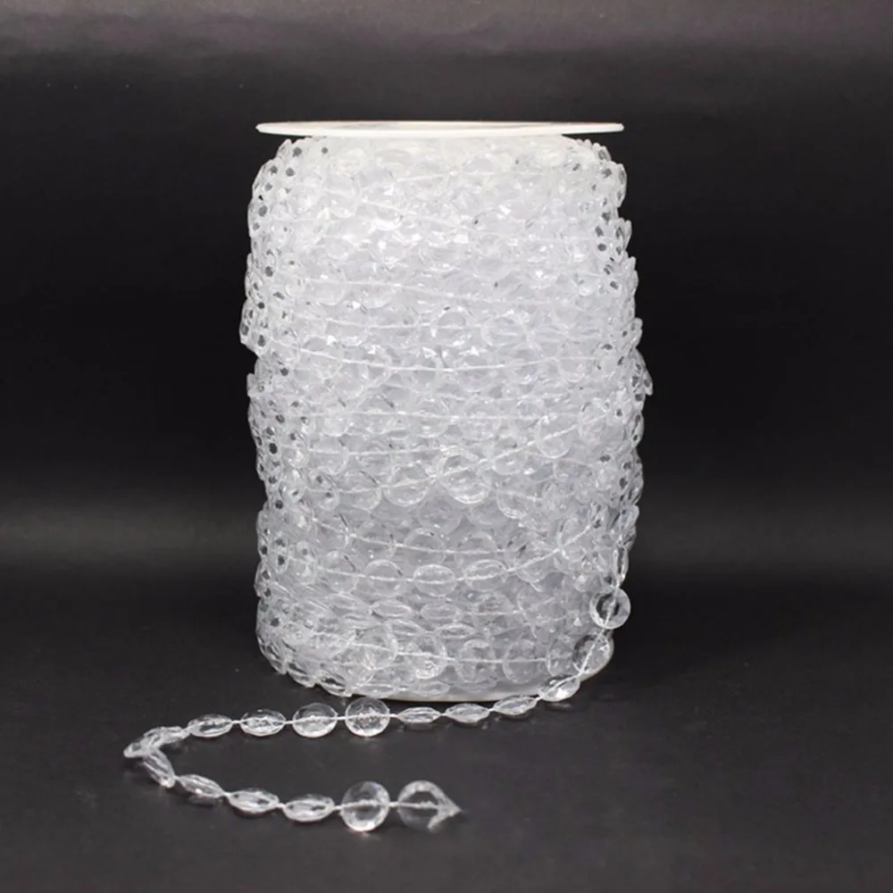 

10 Meters 10MM Transparent Acrylic Octagonal Beads Chain Strand Line Chain Wedding Party Decoration Festival Curtain Beads