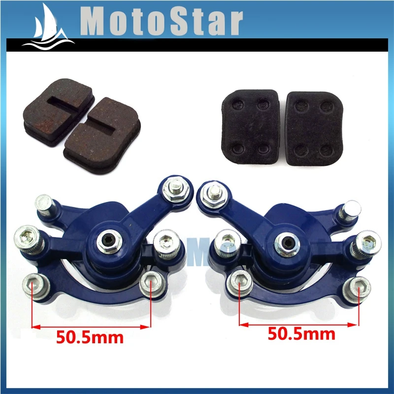Blue Front & Rear Disc Brake Caliper Pads For 2 Stroke 47cc 49cc Pocket
