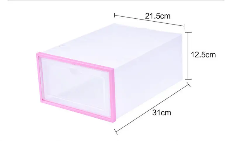 6 шт./партия коробка для хранения обуви ящик прозрачный пластиковый прямоугольный ПП толстый ящик для хранения многоцелевой