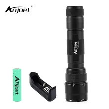 ANJOET Luz Púrpura UV 395nm Lámpara Ultravioleta UV LED Flashlight 502B Luz Violeta WF-502B de La Antorcha + Cargador + Batería