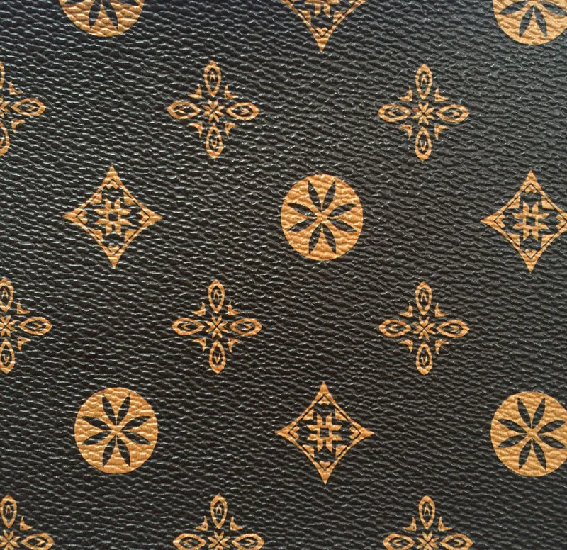 

Owe design patent brand printed synthetic PVC material for luxury handbag making