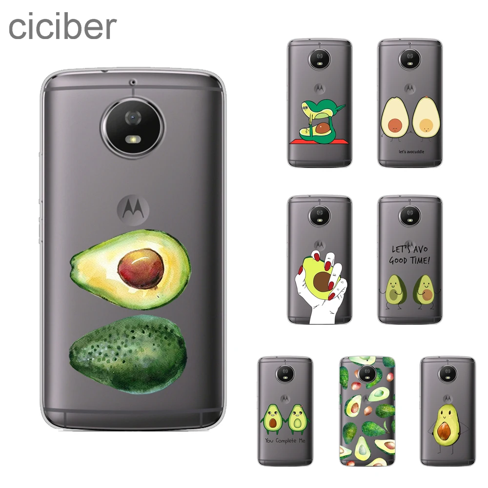 

ciciber Cute Avocado Cover For Motorola Moto ONE C G5 G4 G5S G6 P30 E3 E4 E5 Plus Play Power X4 M Phone Cases Shell Soft TPU