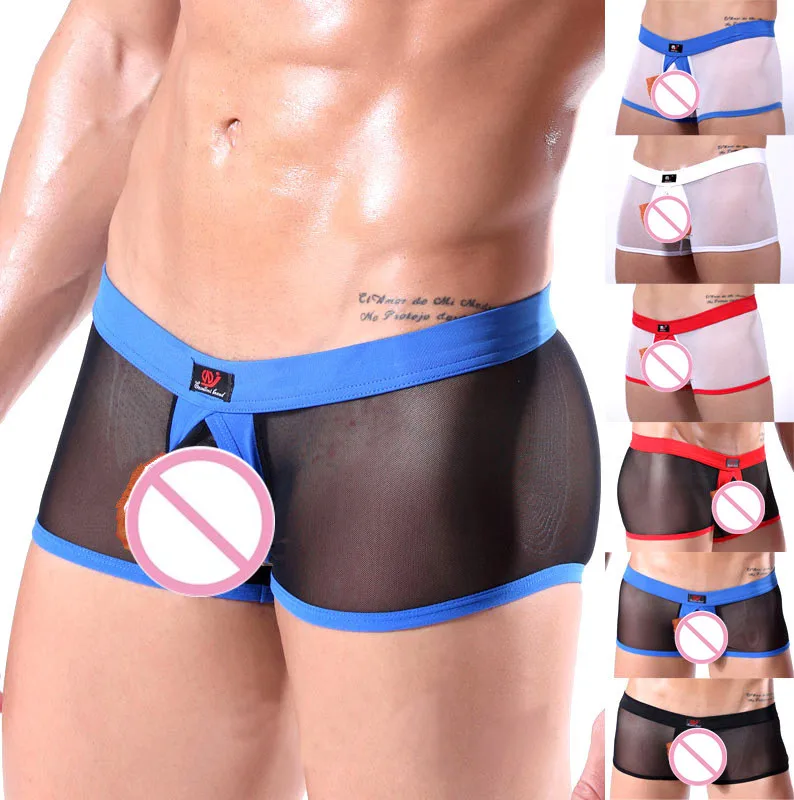 

Men's Underwear Sexy WJ Men's Underpants Transparent Gauze G-strings Boxer
