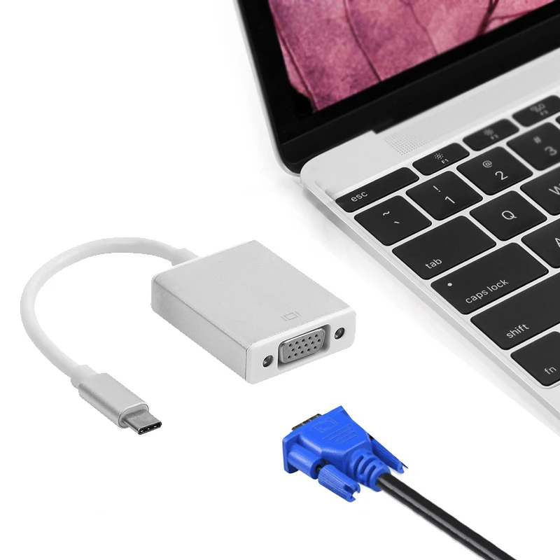 

BESIUNI USBC to VGA Adapter USB 3.1 Type C to Female VGA Adapter Cable for New Macbook 12 inch Chromebook Pixel Lumia 950XL