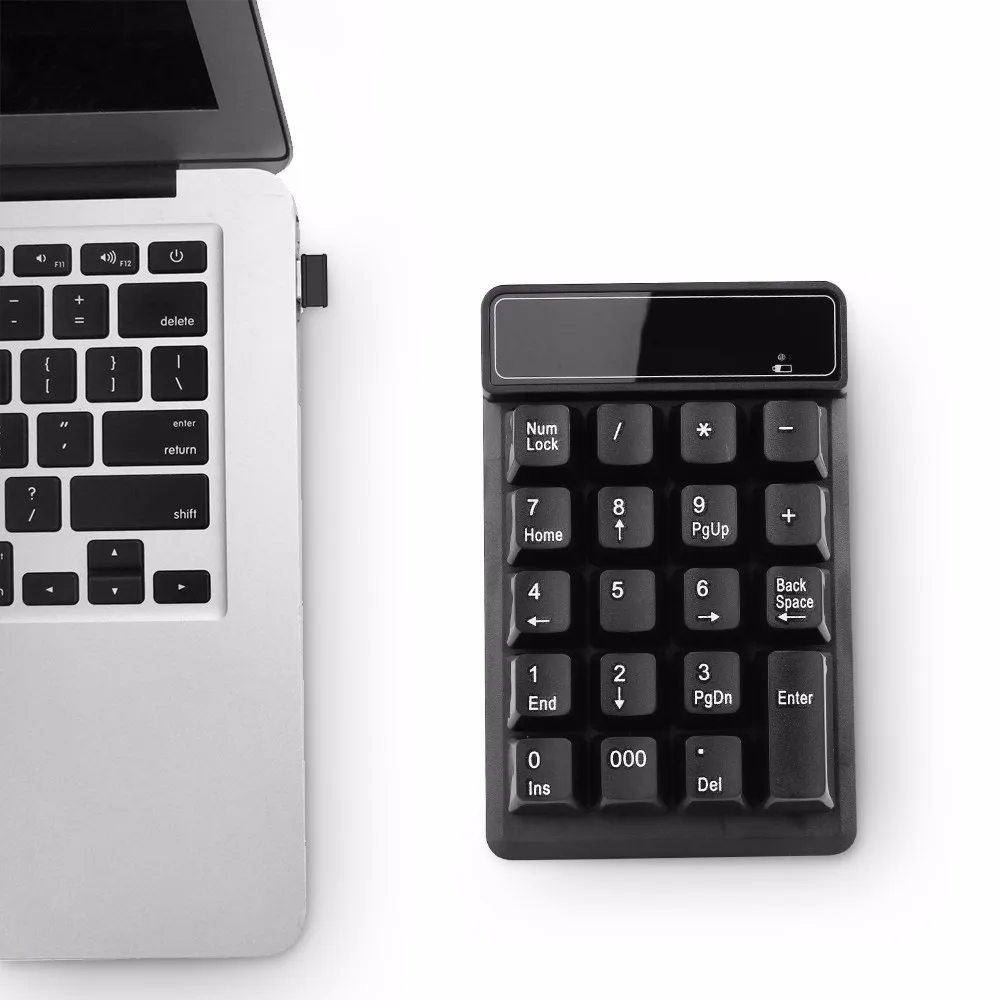 

MioYoow 2.4G Wireless USB Numeric Keypad Mini Numpad 19 Keys Digital Keyboard for Pro Laptop PC Notebook Desktop