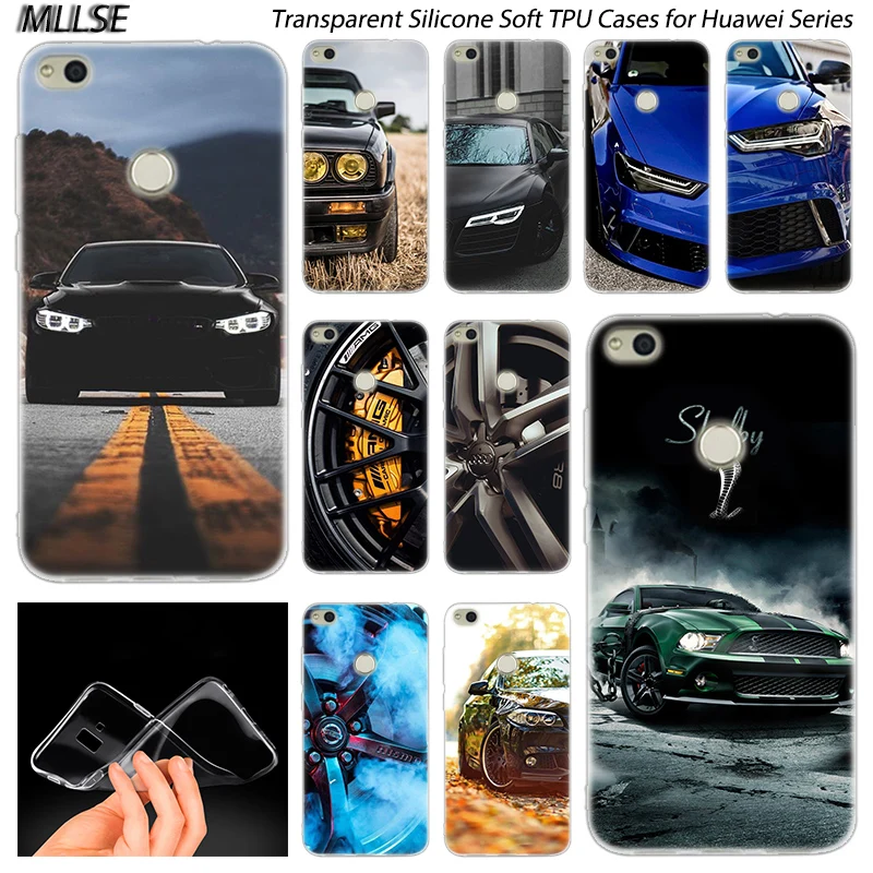 

Hot Cool sports car Soft Silicone Case for Huawei NOVA 3 3i 4 Honor 7A Pro 7S 6X 7X 8X 8 9 10 Lite Play View 20 Fashion Cover