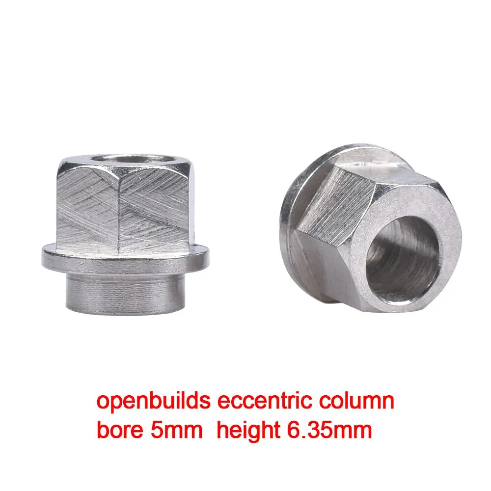 

5pcs 3D printer parts Openbuilds eccentric column / isolation column hexagonal bore 5mm height 6.35mm stainless steel