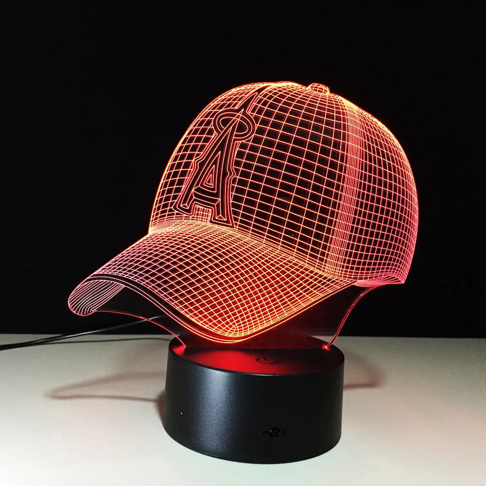3D новый LED ночные огни Кепки современная светодиодная лампа ночник визуальный Новинка стол настольные лампы
