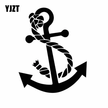 

YJZT 12.3CM*15.3CM Dazzling Anchor Vinly Decal Maritime Boat Dinghy Ship Canoe Yacht Sticker Black/Silver C27-0387