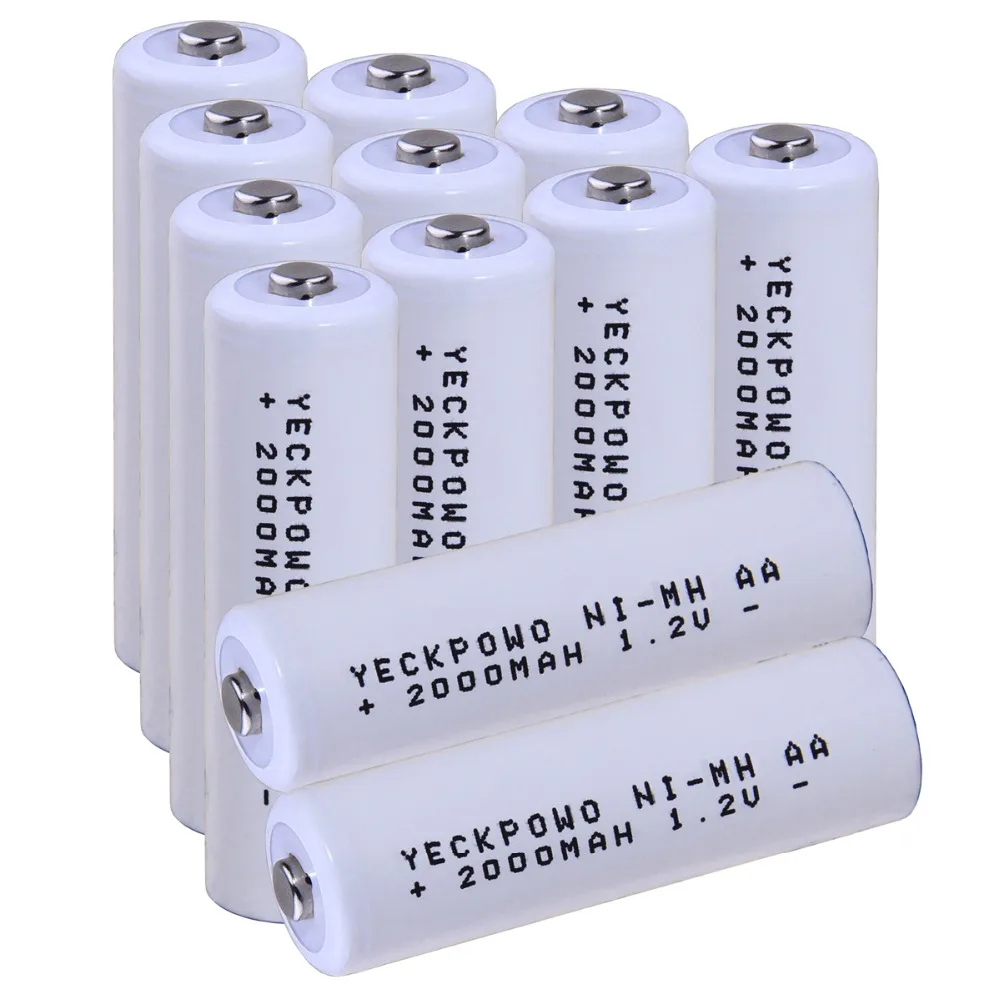 

Real capacity! 12 pcs AA 1.2V NIMH AA rechargeable AA battery 2000mah for camera razor toy remote control flashlight 2A batterie