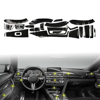 

TAIHONGYUN 5D Gloss Carbon Fiber Car Interior Decal Sticker Trim Package Suit Kit fit for BMW 3 Series F30 F31 F35 M3
