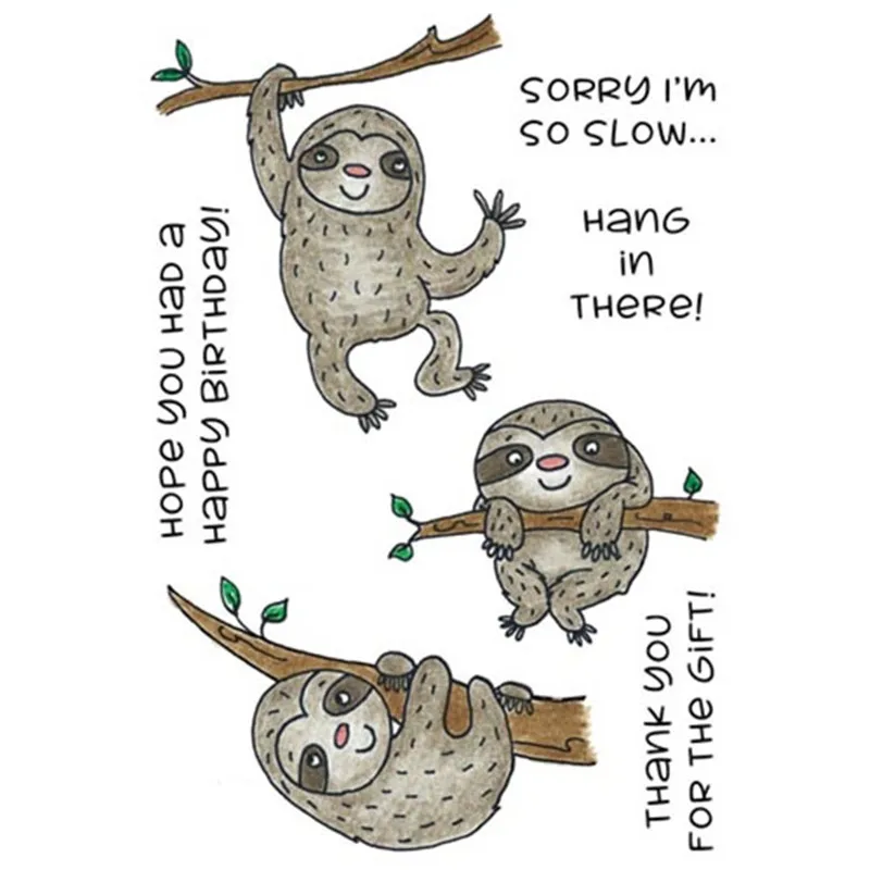 

Silly Sloths Metal Cutting Dies Stamps for Craft Dies Scrapbooking Album Embossing New Dies for 2019 Card Making