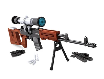 

mylb new Educational Bricks DIY Toy SVD Sniper Gun Building Blocks 3D Construction Sets for Children ,scale models,3Dpuzzle