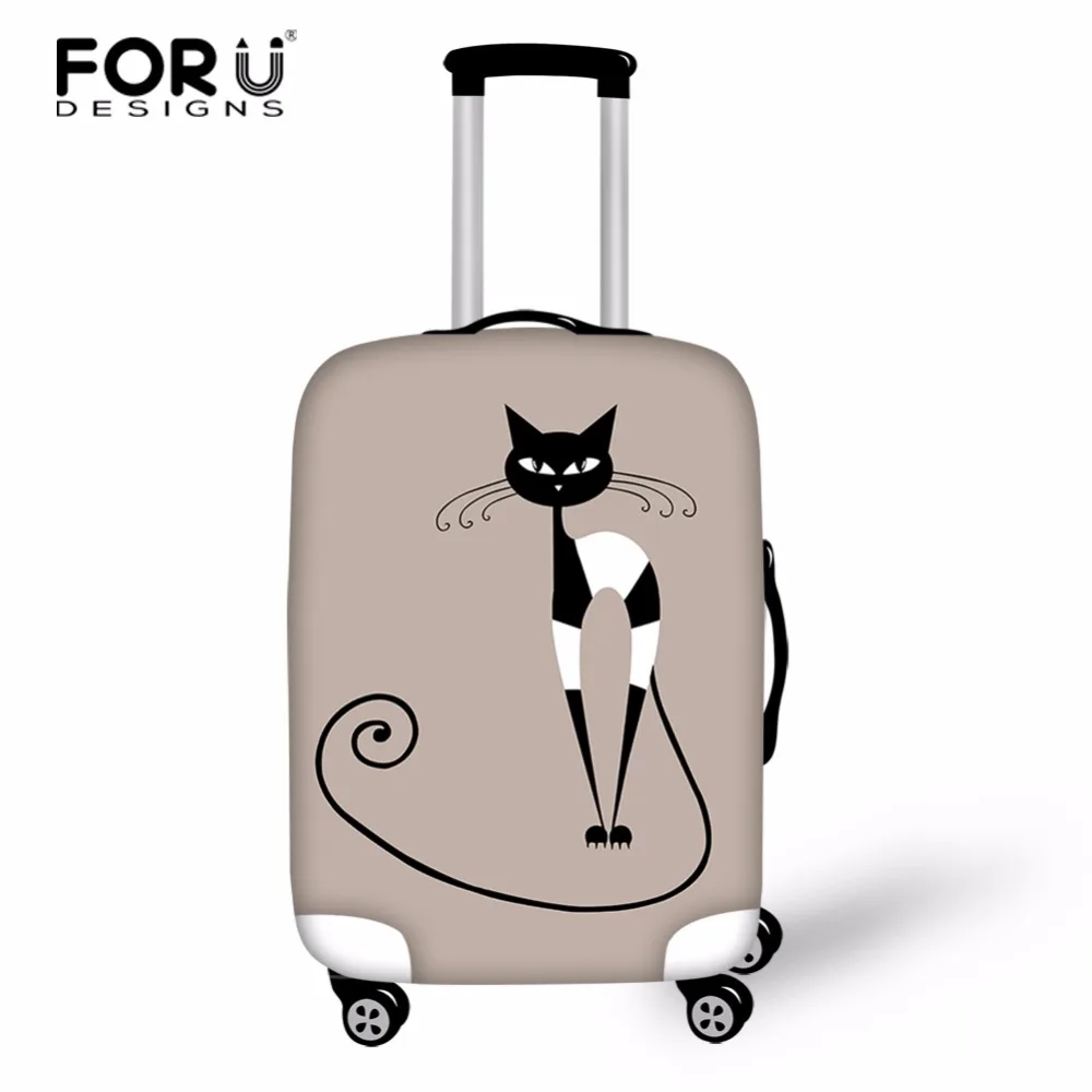 Дизайнерский чехол для чемодана FORUDESIGNS с милым котом Дорожный Чехол багажа