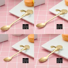 Cute Dog Spoon Long Handle Spoons Flatware Coffee Drinking Tools Kitchen Gadget Kitchen Restaurant Bar Supplies HX0619