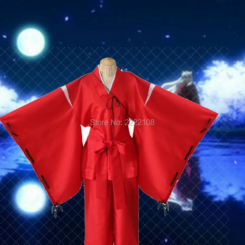 Cosplay&Ware [14]Anime Cosplay Costume Uniform Red Kimono Men’s Halloween Party Coatpantswigearsnecklacebracelets -Cosplay&Ware anime Shop