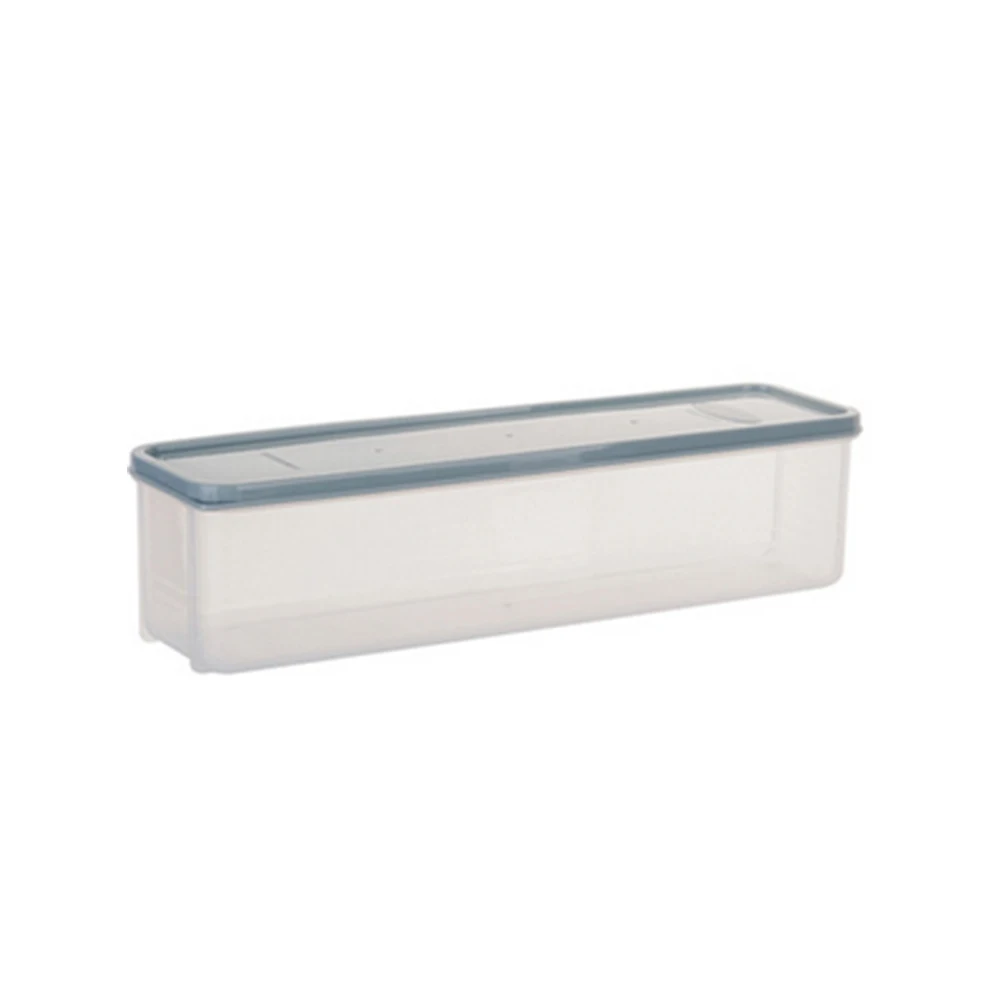 

Large Capacity Rectangle Noodle Container Plastic Dust-Proof Stackable Refrigerator Food Storage Box With Lid Light Blue&Clear S