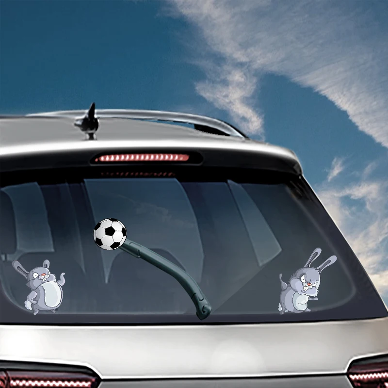Buy Easter Bunny Playing Balls Waving Wiper Decals PVC