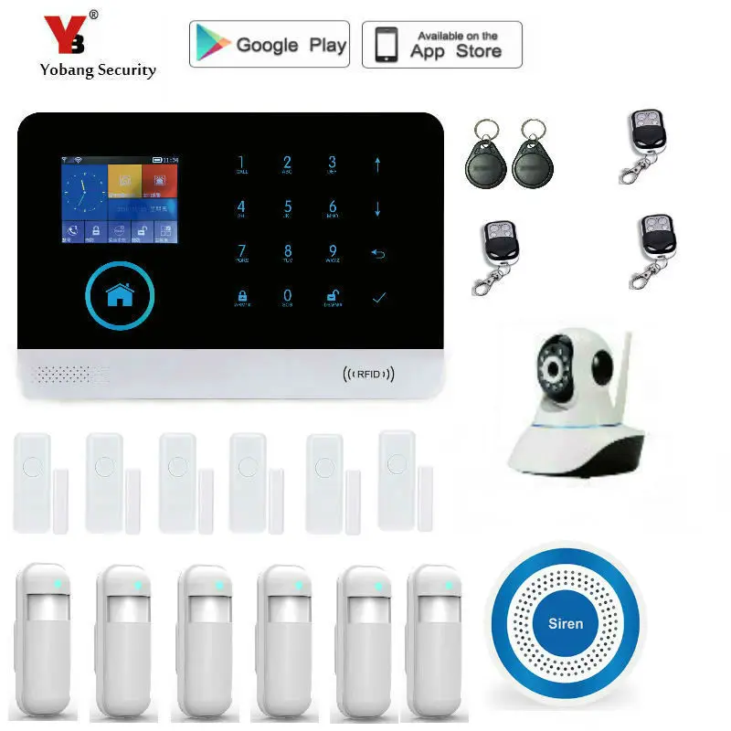Yobang Security 3G WIFI GPRS SMS Home Alarm System Smart Wireless Shop Home Alarmsysteem With IP Camera PIR Motion Sensor Yobang Security 3G WIFI GPRS SMS Home Alarm System Smart Wireless Shop Home Alarmsysteem With IP Camera PIR Motion Sensor