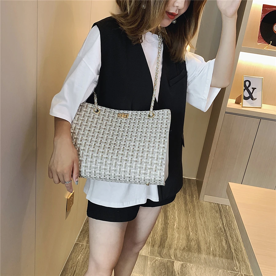 Luxury Designer Pu Leather Chain Women Shoulder Bag High Quality Large Capacity Ladies Crossbody Bags For Women Messenger Bags