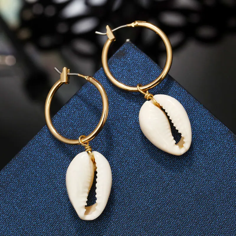 

Za New Designs Shell Conch 2PCS/Sets Drop Earrings Women Trendy Dangle Earring Wholesale Factory Jewelry Vacation Earrings