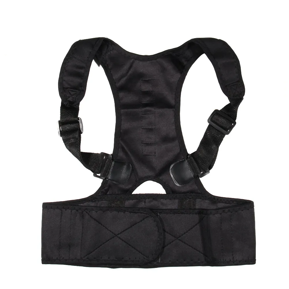 Hot Sale Sitting Posture Corrector Adjustable Magnetic Shape Body Shoulder Brace Belt Men And Women Back Vertebra Correct Ther - Цвет: Black