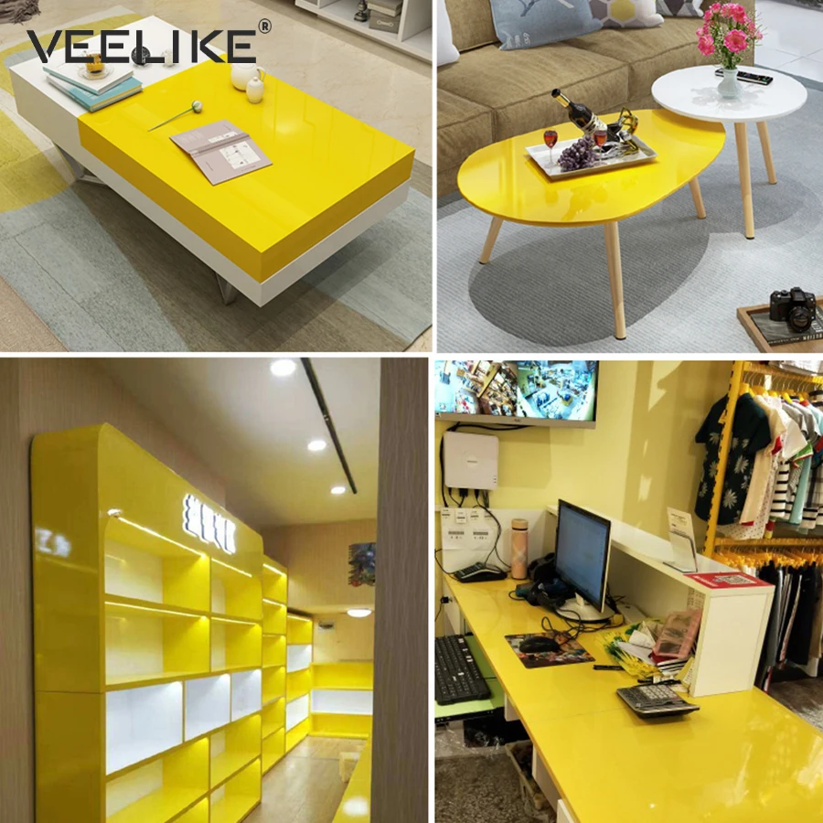 Glossy Vinyl Film PVC Waterproof Removable Self Adhesive Wallpaper for Kitchen Cabinets Contact Paper Wall Stickers Home Decor